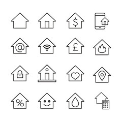 Home and House Icons Vector Set – Real Estate and Construction Symbol Collection