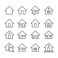 Fototapeta premium House Icons Vector Bundle – Property, Building, and Residence Symbol Set