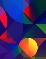 Obraz premium Vibrant geometric shapes overlapping