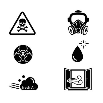 Mold Remediation Icon Set in Minimalist Style on Transparent Background