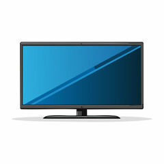 Fototapeta premium Vektor eines modernen Flachbildfernsehers mit schwarzem Bildschirm, schlichtes Design.