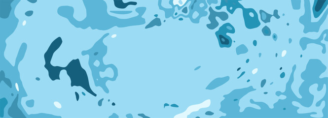 Blue abstract water drizzle vector background with copy space with organic wavy lines. Perfect for modern trendy designs. Stock vector illustration in flat hand drawn style.