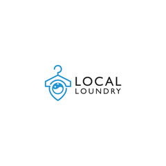 This is Local Loundry vector logo. Made from hanger and pin location symbol.