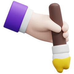 3D Hand Holding Paintbrush Icon