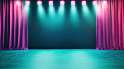 Empty stage neon lights