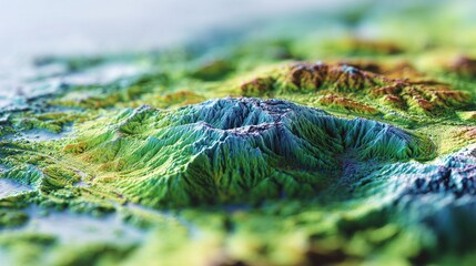 3D satellite radar imaging Earths surface from polar orbit, with digital elevation model overlay in photo. stock image, hd quality, 