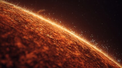 Close-up of a massive sunspot cluster on the solar surface, revealing magnetic field lines and sharp solar granules. stock image