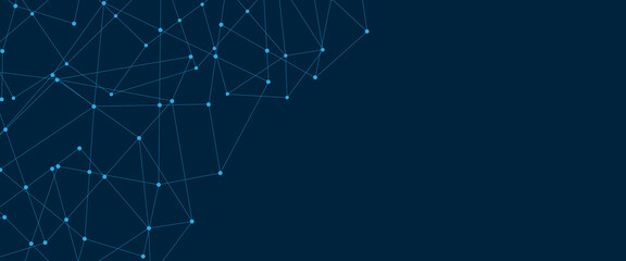 Abstract blue lines and dots connections pattern, social network communication, technology curve line background. Design used for technology, science, banner, template, business and many more.