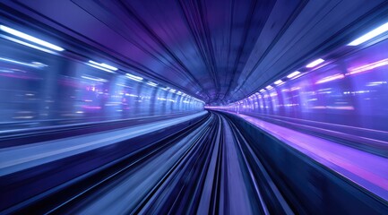 Obraz premium Blurred tunnel, vibrant colors, fast motion