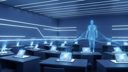 Digital Anatomy Lesson: Luminous Humanoid Avatar Emerges from Networked Laptops