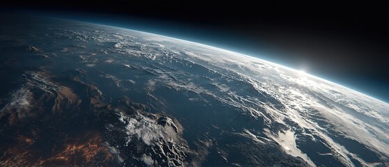 close up of earth, sci-fi movie style, cinematic still, cinematic lighting, super detail, movie style, advanced color matching,