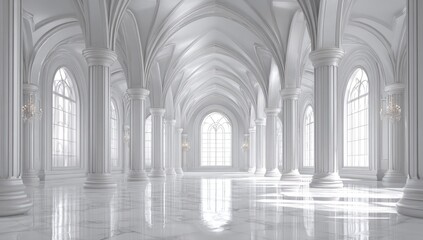 Naklejka premium Grand white cathedral interior