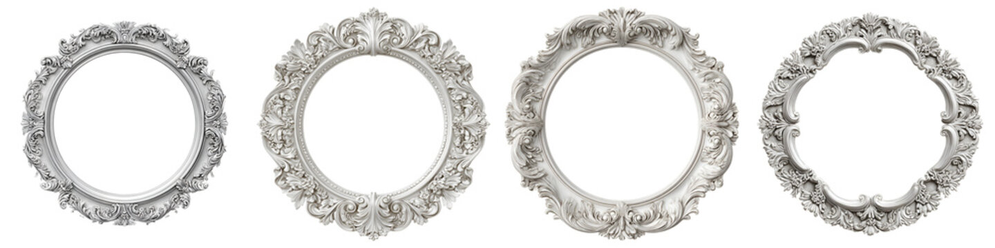 Ornate Silver Picture Frames: Vintage Style Round Photo Frames