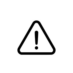 warning sign with exclamation mark symbolizing caution, danger, and safety alert in black outline style