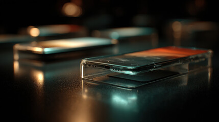 futuristic interfaces featuring abstract transparent panels and sleek graphics create immersive experience