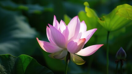 Fototapeta premium Vibrant Water Lilies & Lotus: Aquatic Blooms by Pond – Summer Nature