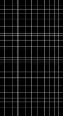 A simple, repeating pattern of thin white lines forming a grid on a black background. The grid is uniform and evenly spaced. Minimalist and geometric design.