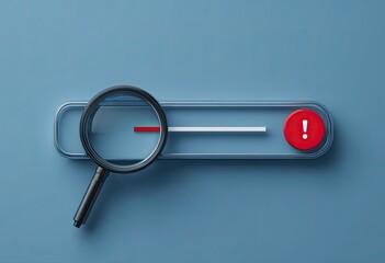 Search bar with magnifying glass and error alert