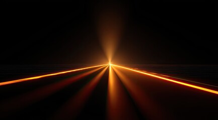 Golden rays converge on a dark path