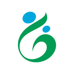 simple family logo icon vector with letter G element in flat style design