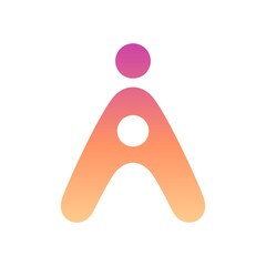 simple family logo icon vector with letter A element in flat style design