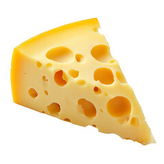 Slice of cheese with holes in it