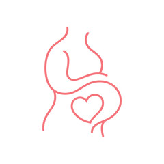 luxury mother and baby logo  icon vector in line style design