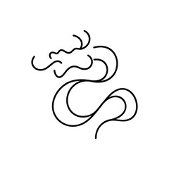 elegant dragon logo icon vector in line style design