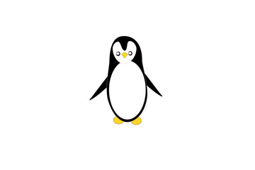 Cute Cartoon Penguin Illustration on a White Background