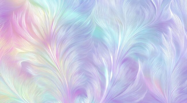 Soft, pastel feather-like abstract. Delicate, flowing lines create a dreamy, ethereal feel