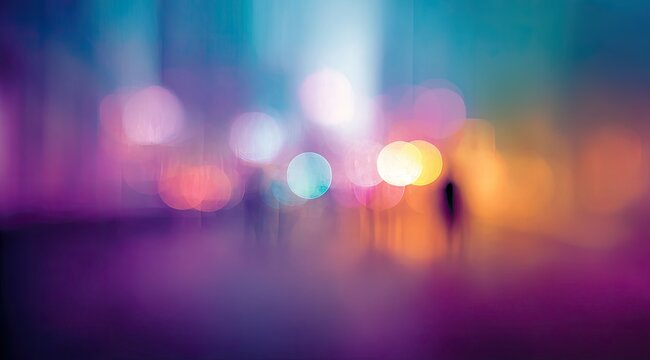 Blurred city night scene, bokeh lights