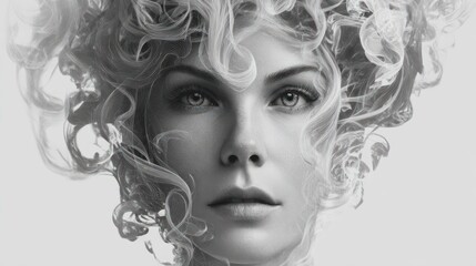 Woman portrait grayscale