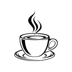 Coffee Cup Vector with Steam Icon