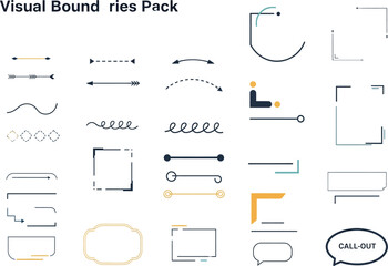 Collection of hand drawn decorative borders and frames for graphic design projects vector
