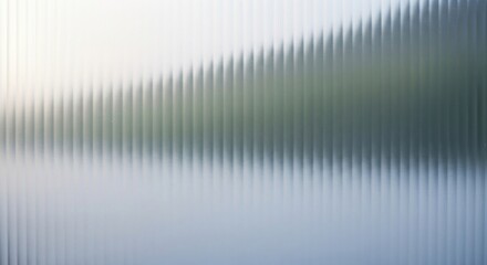 Abstract background of translucent fluted glass with vertical lines. Modern minimalist texture creating a blurred and distorted view for privacy.