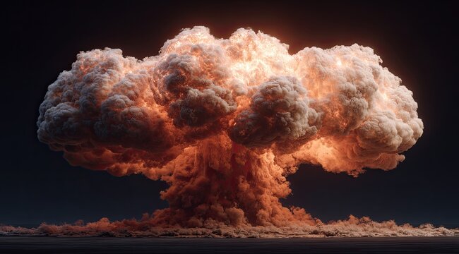 Massive atomic explosion mushroom cloud