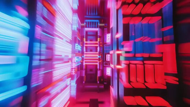 Futuristic Data Server Room Flythrough.