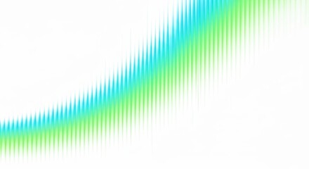 Abstract background with a vibrant green and blue digital wave. Modern graphic design with sharp vertical lines and a smooth color gradient on a white backdrop.