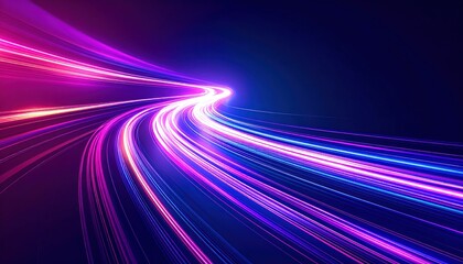 Neon light trails abstract background  Cyberpunk illustration.