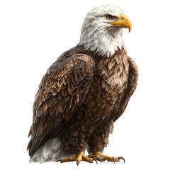 Obraz premium Large eagle is standing on transparent background