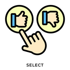 Select Icon – Voting, Choice, Like and Dislike Options