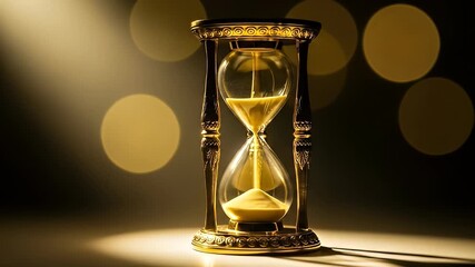 elegant gold hourglass time passing bokeh light - Powered by Adobe