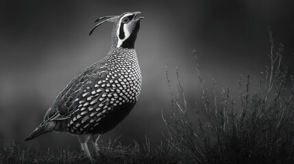 Pheasant black and white image