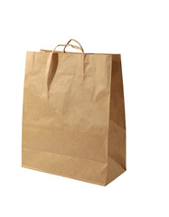 Brown Paper Bag with Handles for Groceries or Takeout.