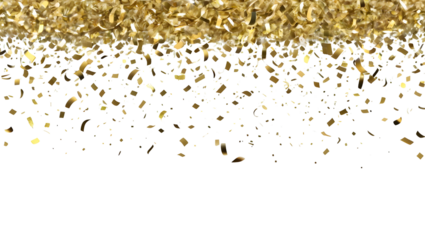 Shimmering Gold Confetti Falling Against a Dark Background for Celebratory Themes