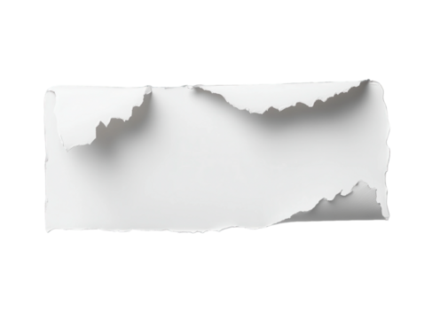 Torn piece of paper with on transparent background