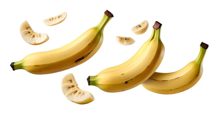 Fresh Bananas with Sections Isolated on White Background Perfect for Healthy Lifestyle