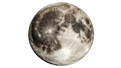 A Majestic Full Moon Surrounded by Stars and Cosmic Glow in a Night Sky