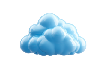 Large blue cloud with on transparent background