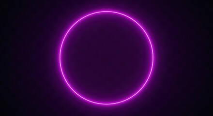 A single purple neon circle emits a vibrant glow against a dark backdrop, creating a modern and captivating design